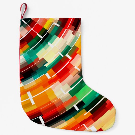 Abstract patroon met meerdere kleuren kleine kerstsok (Voorkant)