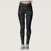 Abstract patroon met meerdere kleuren leggings (Voorkant)