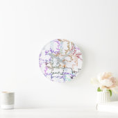 Abstract patroon met meerdere kleuren ronde klok (Huis)