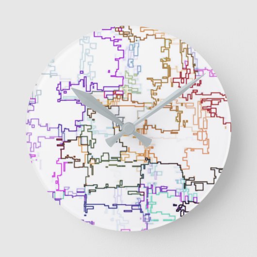Abstract patroon met meerdere kleuren ronde klok (Voorkant)