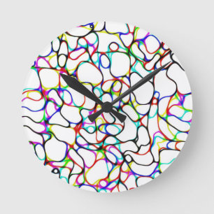 Abstract patroon met meerdere kleuren ronde klok
