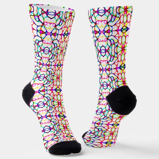 Abstract patroon met meerdere kleuren sokken (Gebogen)