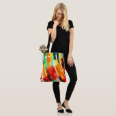 Abstract patroon met meerdere kleuren tote bag (Op model)
