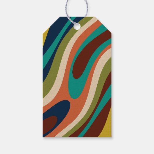 Abstract patroon met multikleurenretrorpatroon cadeaulabel (Voorkant)
