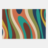 Abstract patroon met multikleurenretrorpatroon inpakpapier vel (Voorkant 3)