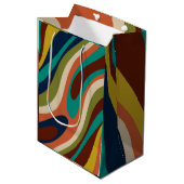 Abstract patroon met multikleurenretrorpatroon medium cadeauzakje (Voorkant Gekanteld)