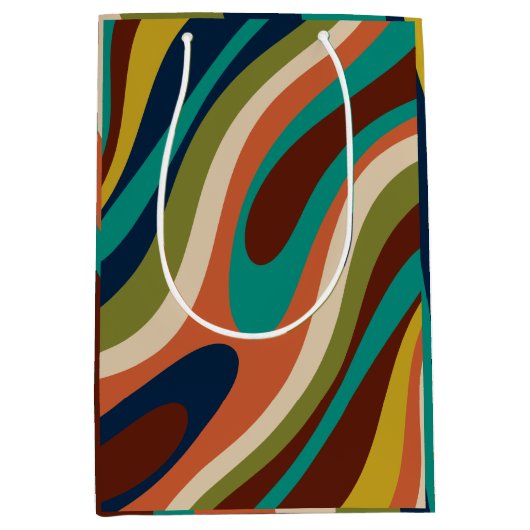 Abstract patroon met multikleurenretrorpatroon medium cadeauzakje (Voorkant)