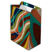 Abstract patroon met multikleurenretrorpatroon medium cadeauzakje (Achterkant Gekanteld)