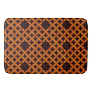Abstract patroon met oranje geometrische bloemblaa badmat