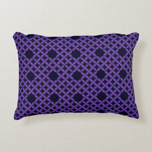 Abstract patroon met paarse geometrische bloemblaa accent kussen