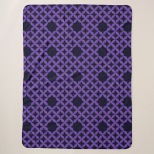 Abstract patroon met paarse geometrische bloemblaa sherpa deken