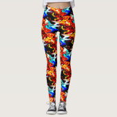 Abstract patroon met persoonlijke naam levendige k leggings (Voorkant)