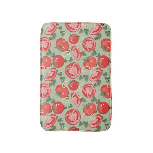 Abstract patroon met tomaat badmat (Voorkant Verticaal)