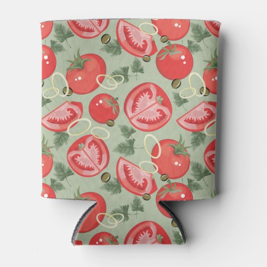 Abstract patroon met tomaat blikjeskoeler (Voorkant)