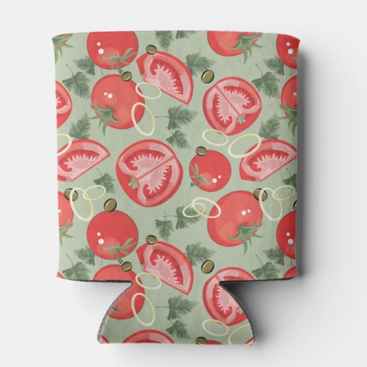 Abstract patroon met tomaat blikjeskoeler (Achterkant)