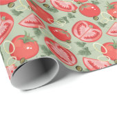 Abstract patroon met tomaat cadeaupapier (Rol Hoek)