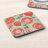 Abstract patroon met tomaat drankjes onderzetter (Linkerzijde)