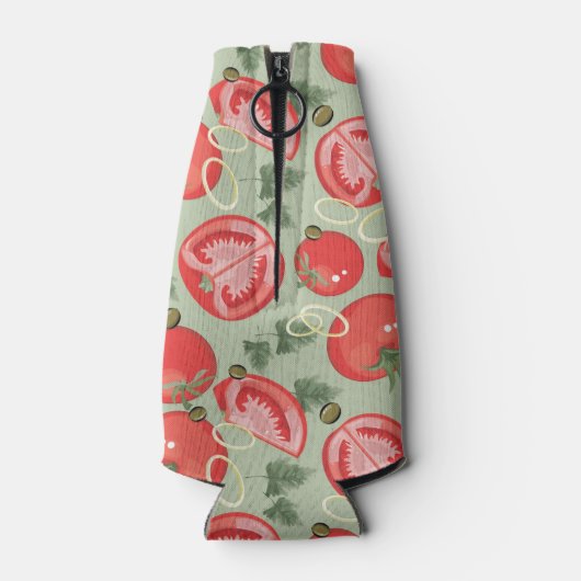 Abstract patroon met tomaat flesjeskoeler (Achterkant)