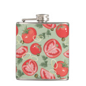 Abstract patroon met tomaat heupfles (Voorkant)