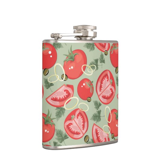 Abstract patroon met tomaat heupfles (Rechts)