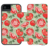 Abstract patroon met tomaat incipio iPhone portemonnee hoesje (Agenda Open)