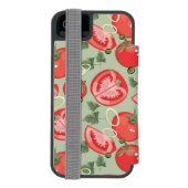 Abstract patroon met tomaat incipio iPhone portemonnee hoesje (Agenda Achterkant)