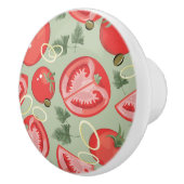 Abstract patroon met tomaat keramische knop (Rechts)