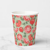 Abstract patroon met tomaat papieren bekers (Links)