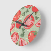 Abstract patroon met tomaat ronde klok (Hoek)