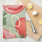 Abstract patroon met tomaat theedoek (Quarter Fold)
