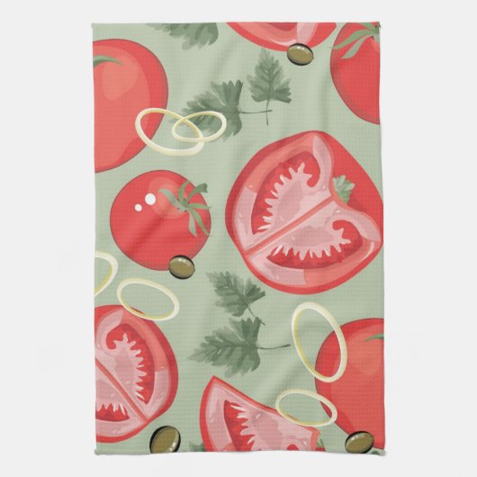 Abstract patroon met tomaat theedoek (Verticaal)