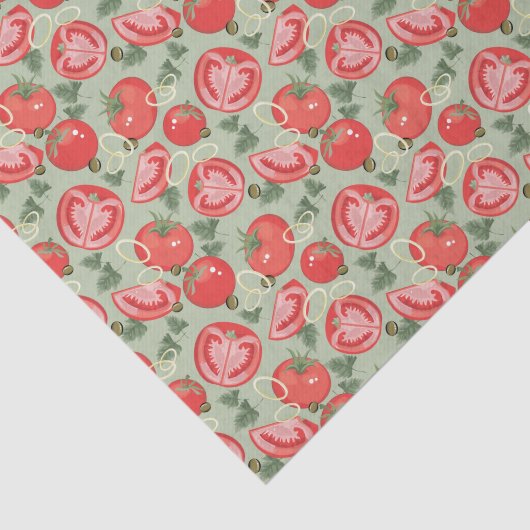Abstract patroon met tomaat tissuepapier (Detail)