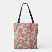 Abstract patroon met tomaat tote bag (Achterkant)