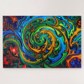 Abstract patroon met wervelingen legpuzzel (Horizontaal)