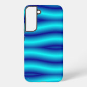 Abstract patroon met witte blauwe neon samsung galaxy hoesje (Achterkant)