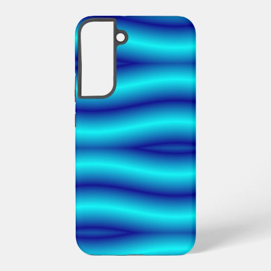 Abstract patroon met witte blauwe neon samsung galaxy hoesje (Achterkant)