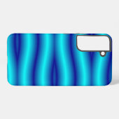 Abstract patroon met witte blauwe neon samsung galaxy hoesje (Achterkant horizontaal)