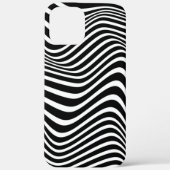 Abstract patroon met zwarte en witte golvende lijn Case-Mate iPhone case (Achterkant)