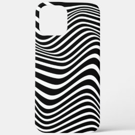 Abstract patroon met zwarte en witte golvende lijn Case-Mate iPhone case