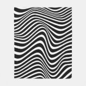 Abstract patroon met zwarte en witte golvende lijn fleece deken (Voorkant)