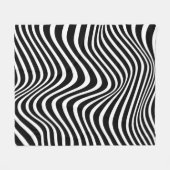 Abstract patroon met zwarte en witte golvende lijn fleece deken (Voorkant (Horizontaal))