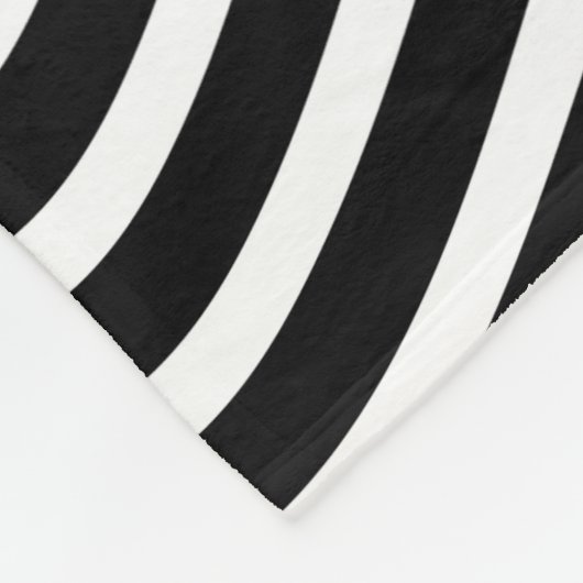 Abstract patroon met zwarte en witte golvende lijn fleece deken (Hoek)