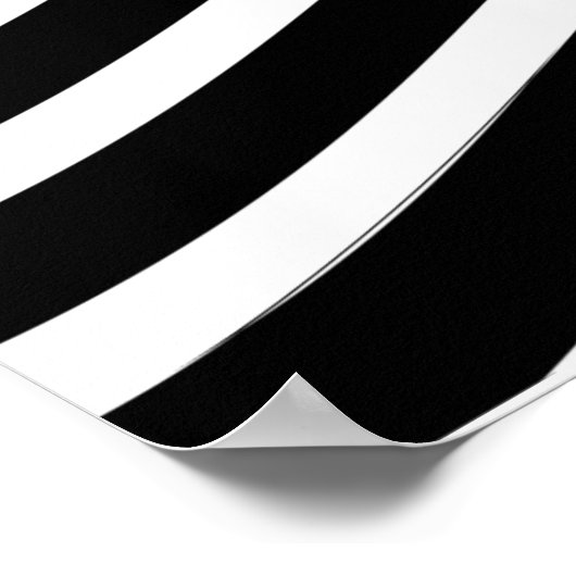 Abstract patroon met zwarte en witte golvende lijn poster (Hoek)