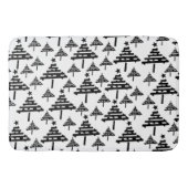 Abstract patroon met zwarte witte kerstboom badmat (Voorkant)