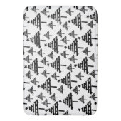 Abstract patroon met zwarte witte kerstboom badmat (Voorkant Verticaal)