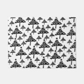 Abstract patroon met zwarte witte kerstboom deurmat (Voorkant)