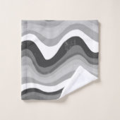 Abstract patroon met zwarte witte strepes golven bad handdoek (Wasdoekje)