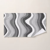 Abstract patroon met zwarte witte strepes golven bad handdoek (Handdoek)