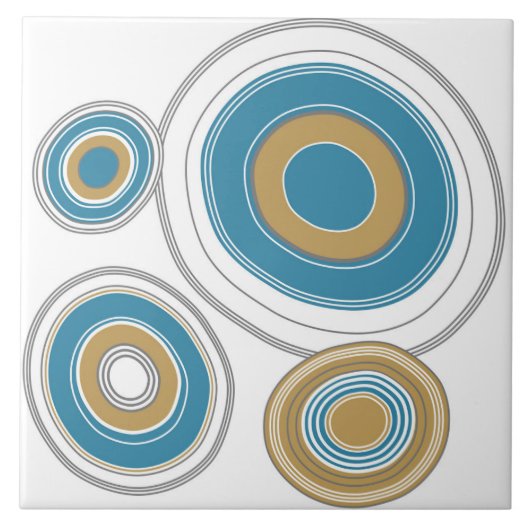 Abstract patroon, modern design, boomringen tegeltje (Voorkant)