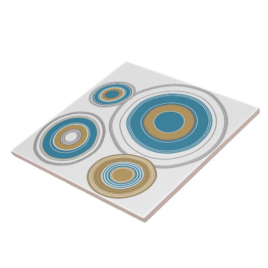 Abstract patroon, modern design, boomringen tegeltje (Zijkant)